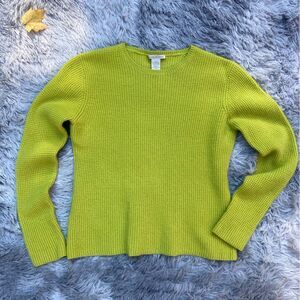 White + Warren Small 100% Cashmere Waffle Knit Pullover Sweater